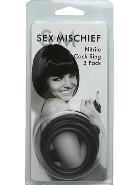 Sex & Mischief: Nitrile Cock Ring, 3 stk