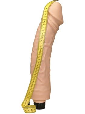 Queeny Love: Giant Lover Dildovibrator, 33 cm, lys