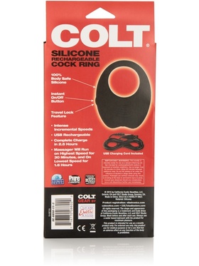 California Exotic: Colt, Silicone Rechargeable Cock Ring, svart