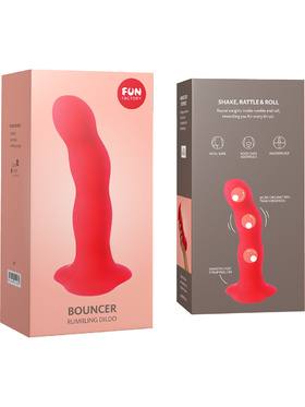 Fun Factory: Bouncer Rumbling Dildo, 18 cm, rød