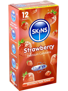 Skins Flavoured: Strawberry, Kondomer, 12 stk