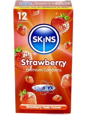 Skins Flavoured: Strawberry, Kondomer, 12 stk