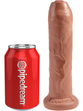 King Cock: Uncut Cock Dildo, 21 cm, lysebrun