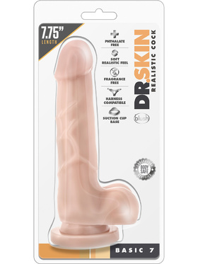 Dr. Skin: Basic 7 Realistic Cock, 20 cm, lys