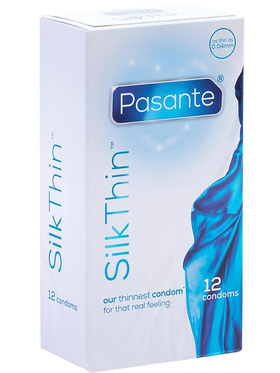 Pasante Silk Thin: Kondomer, 12 stk