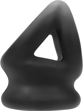 Oxballs: Tri-Squeeze, 3-Ring Ballstretching Sling, svart