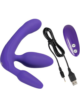 You2Toys: Vibrating Strapless Strap-On, Triple Teaser, lilla