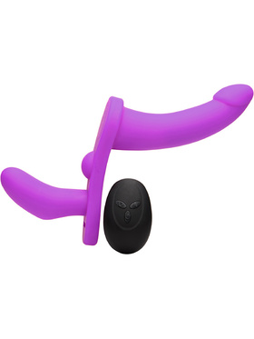 Strap U: Double Take - Purple, Vibrating Strap-On with Harness