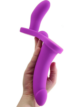 Strap U: Double Take - Purple, Vibrating Strap-On with Harness