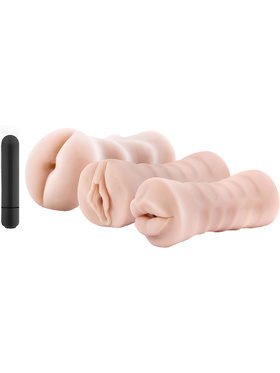 Blush: M for Men, Vibrating Stroker Sleeve Kit, 3 stk