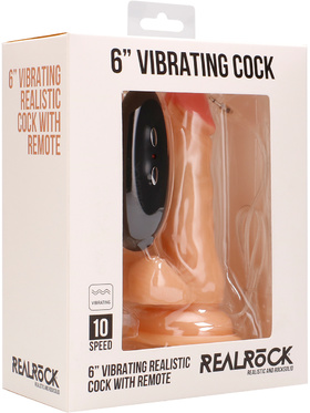 RealRock: Vibrating Realistic Cock, 15 cm, lys