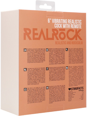 RealRock: Vibrating Realistic Cock, 15 cm, lys