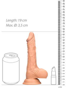 RealRock Skin: Realistic Dildo with Balls, 19 cm, lys