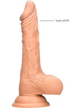 RealRock Skin: Realistic Dildo with Balls, 19 cm, lys