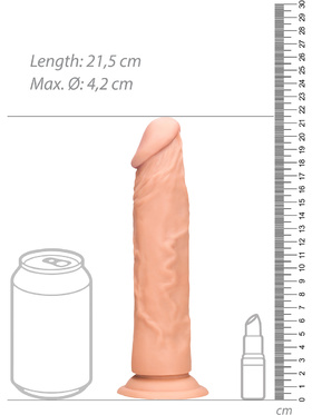 RealRock Skin: Realistic Dildo, 21.5 cm, lys