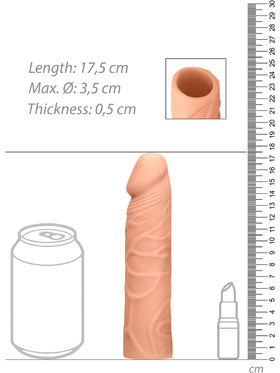 RealRock Skin: Penis Extender, 17.5 cm, lys