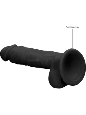 RealRock Ultra: Silicone Dildo / Dual Density, 18 cm, svart