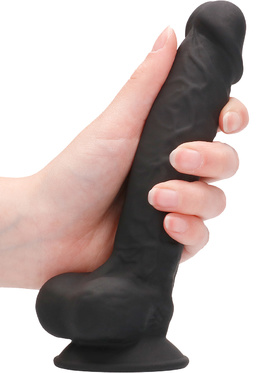 RealRock Ultra: Silicone Dildo / Dual Density, 18 cm, svart