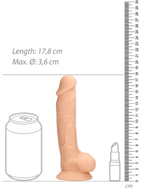 RealRock Ultra: Silicone Dildo / Dual Density, 18 cm, lys