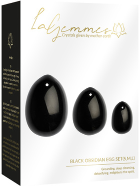 La Gemmes: Yoni Egg Set, Black Obsidian (S-M-L)