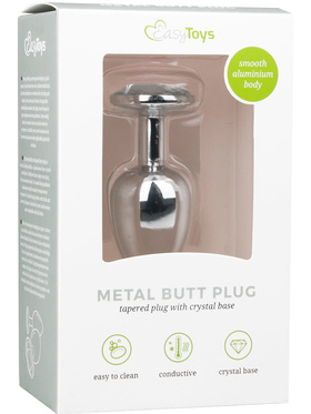 EasyToys: Metal Butt Plug No. 1 with Crystal, small, sølv/clear