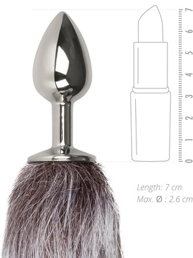 EasyToys: Fox Tail Plug No. 5, small, sølv/grå