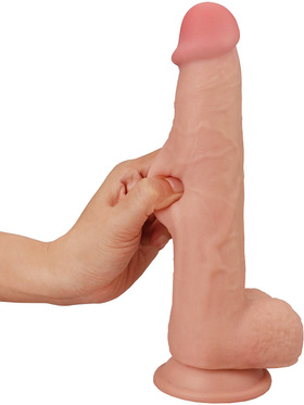 LoveToy: Sliding-Skin Dildo, 24.5 cm, lys