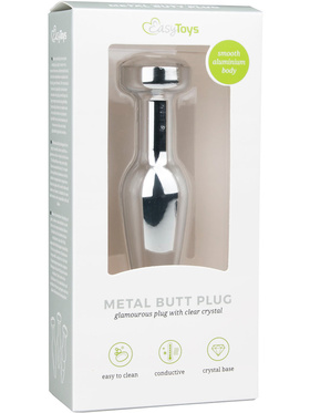 EasyToys: Metal Butt Plug No. 9 with Crystal, sølv/clear