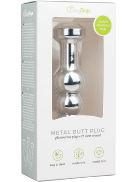 EasyToys: Metal Butt Plug No. 5 with Crystal, sølv/clear