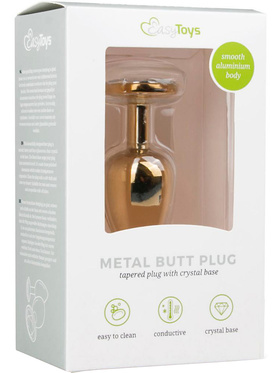 EasyToys: Metal Butt Plug No. 1 with Crystal, small, gull/clear