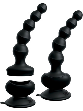 3Some: Wall Banger Beads, Vibrating Anal Beads, svart