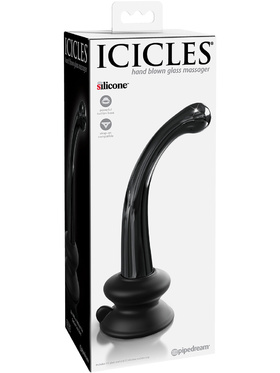 Icicles: No. 87 Glassdildo med Sugekopp, svart