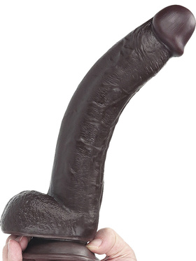 LoveToy: Sliding-Skin Dildo, 24 cm, mørk