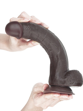 LoveToy: Sliding-Skin Dildo, 24 cm, mørk