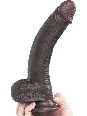 LoveToy: Sliding-Skin Dildo, 23 cm, mørk