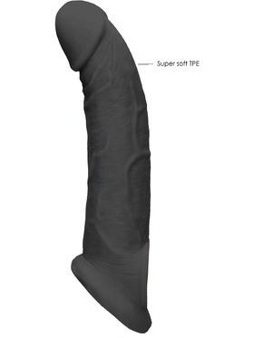 RealRock: Penis Extender with Rings, 22 cm, svart