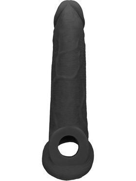 RealRock: Penis Extender with Rings, 22 cm, svart