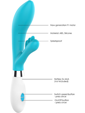 Luminous: Agave, Ultra Soft Silicone Rabbit Vibrator, turkis