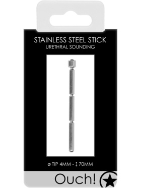 Ouch!: Urethral Sounding, Stainless Steel Stick, 4 mm