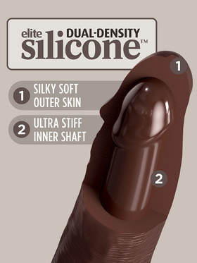 King Cock Elite: Dual Density Silicone Cock, 21 cm, mørk