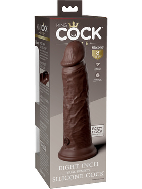 King Cock Elite: Dual Density Silicone Cock, 22 cm, mørk