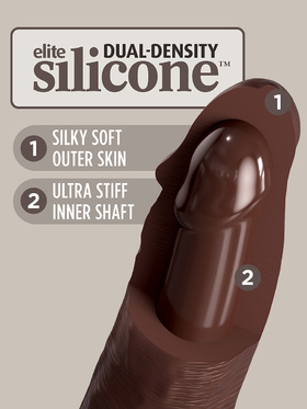 King Cock Elite: Dual Density Silicone Cock, 30 cm, mørk