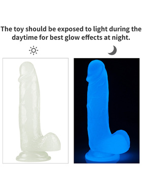 LoveToy: Lumino Play, Selvlysende Dildo, 19 cm