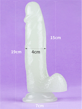 LoveToy: Lumino Play, Selvlysende Dildo, 19 cm