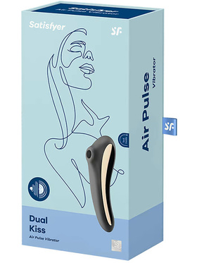 Satisfyer: Dual Kiss, Air Pulse Vibrator, svart