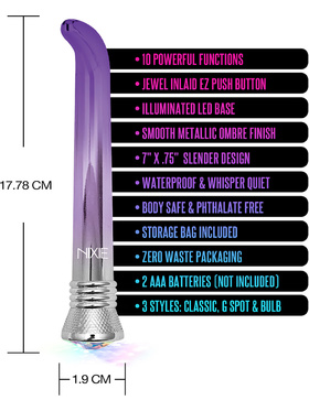 Global Novelties: Nixie Jewel, 10 Function G-Spot Vibe, lilla