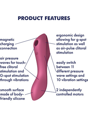 Satisfyer: Curvy Trinity 3, Air Pulse Vibrator, rød