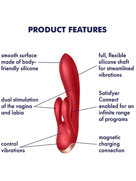 Satisfyer Connect: Double Flex Vibrator, rød