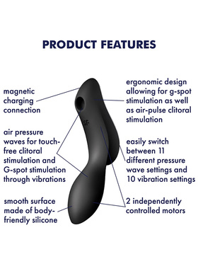 Satisfyer: Curvy Trinity 2, Air Pulse Vibrator, svart