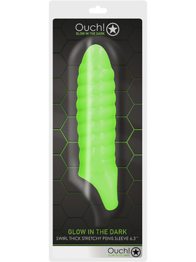 Ouch! Glow in the Dark: Swirl Thick Stretchy Penis Sleeve